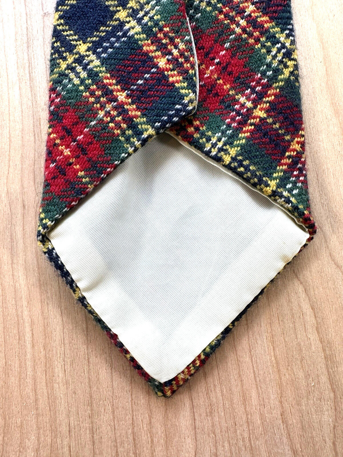 vintage 1980 plaid wool tie BEAUTIFUL rumson roulette hand made preppy classic