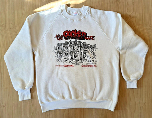 vintage 1986 RONALD REAGAN caricature WASHINGTON DC punk SWEATSHIRT White House