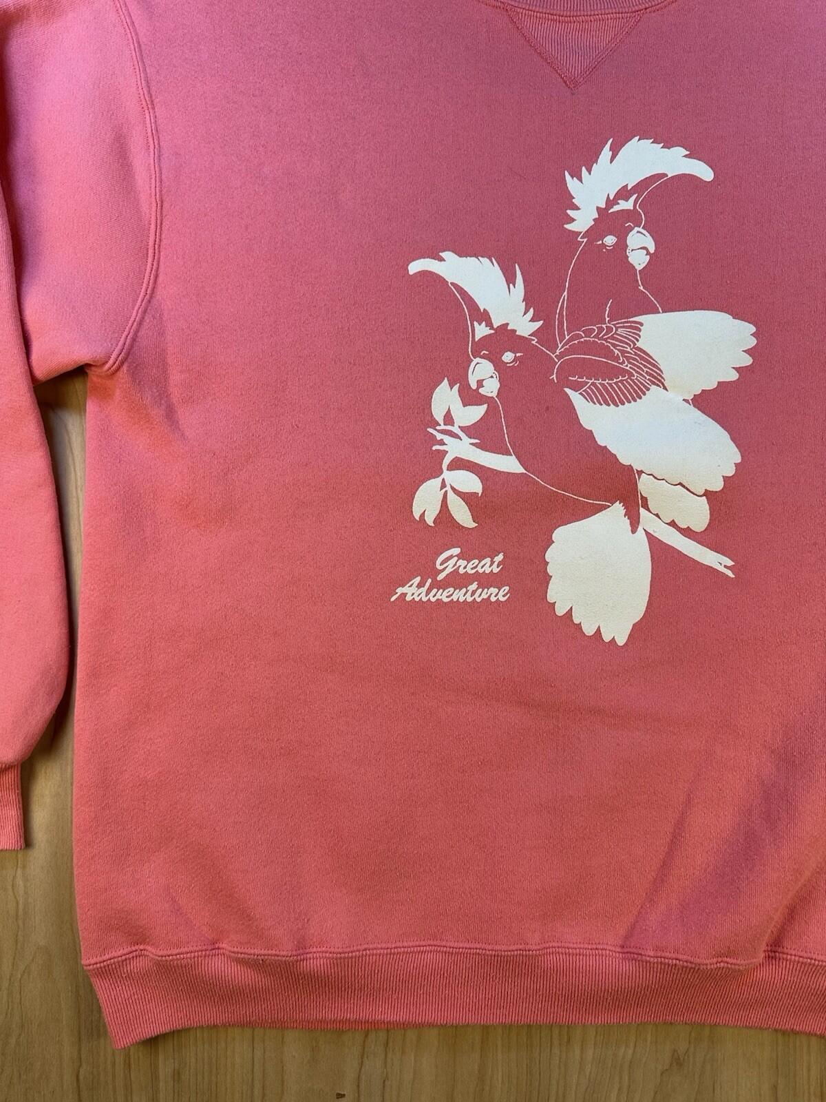 vintage 80's GREAT ADVENTURE sweatshirt RUSSELL ATHLETIC USA made XXL pink
