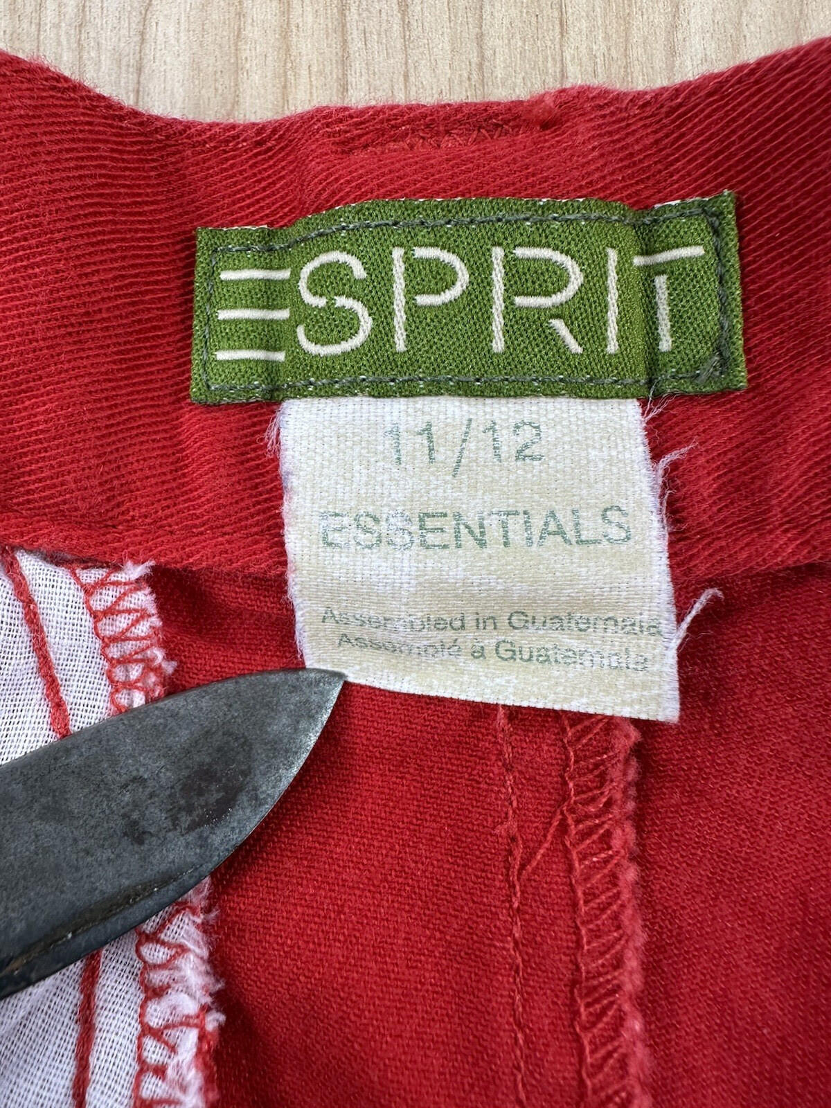 vintage 80's ESPRIT red pleated SHORTS all COTTON size 11/12 preppy NEW WAVE