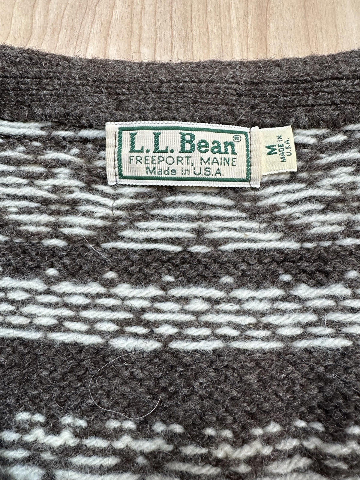 vintage 90's LL BEAN wool SWEATER cardigan MEDIUM made in USA beautiful!