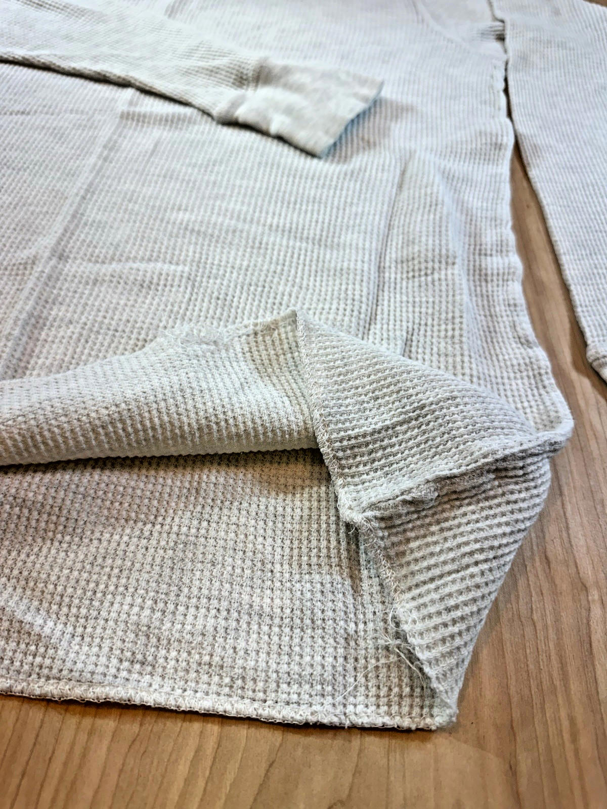 vintage 1980's GAP waffle THERMAL long john GRAY long sleeve COTTON clean MEDIUM