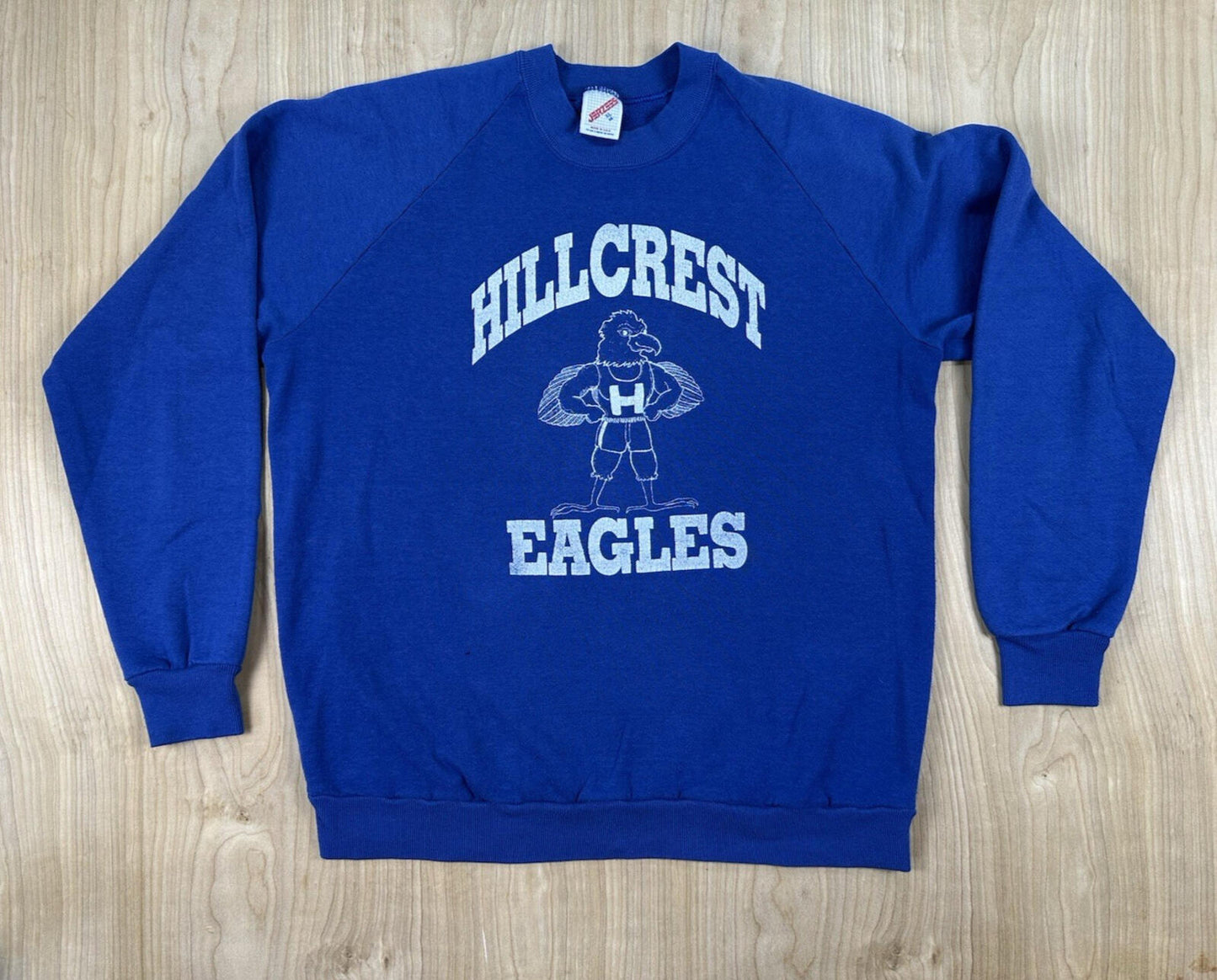 vintage 80's JERZEES hillcrest EAGLES blue RAGLAN SWEATSHIRT xtra large WEAR