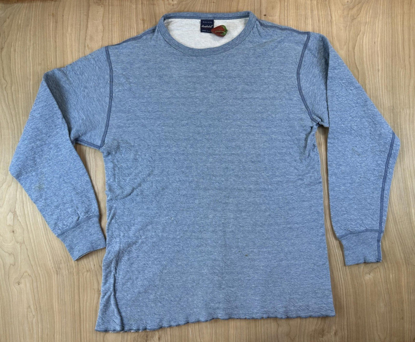 vintage 80's DUOFOLD blue XTRA LARGE longsleeve WORK WEAR preppy GORPCORE