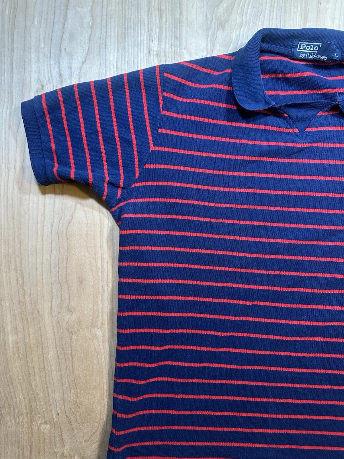 vintage 80's POLO RALPH LAUREN short sleeve RUGBY POLO shirt RARE collar LARGE
