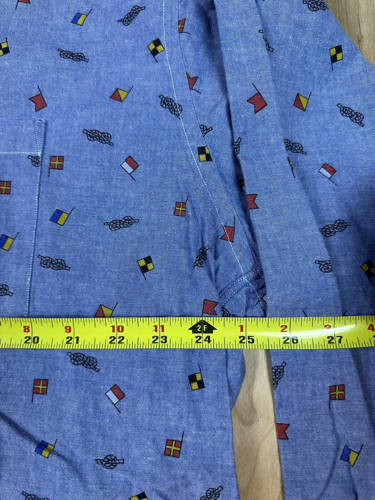 vintage 80's CHAMBRAY nautical theme BUTTON DOWN xtra large CREGOS stone harbor