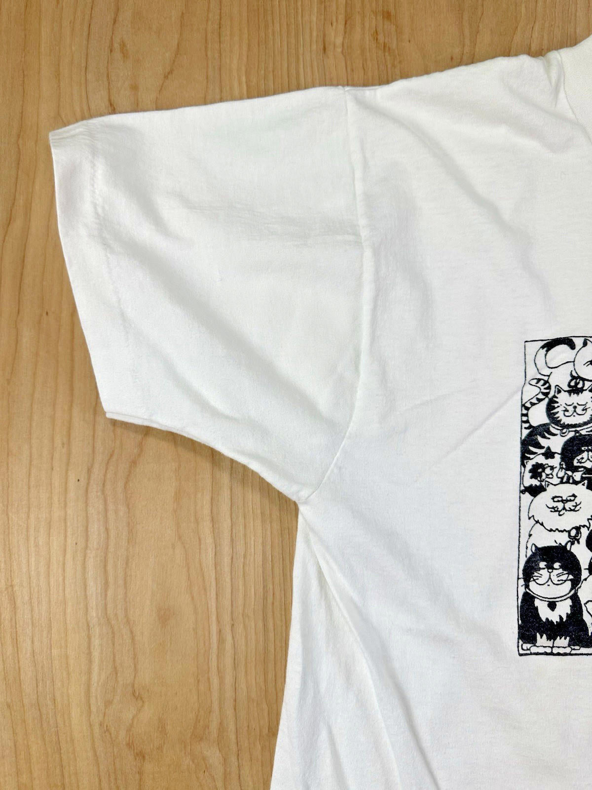vintage 90's CAT PERSON t shirt LARGE screen stars best ILLUISTRATION cute NORM