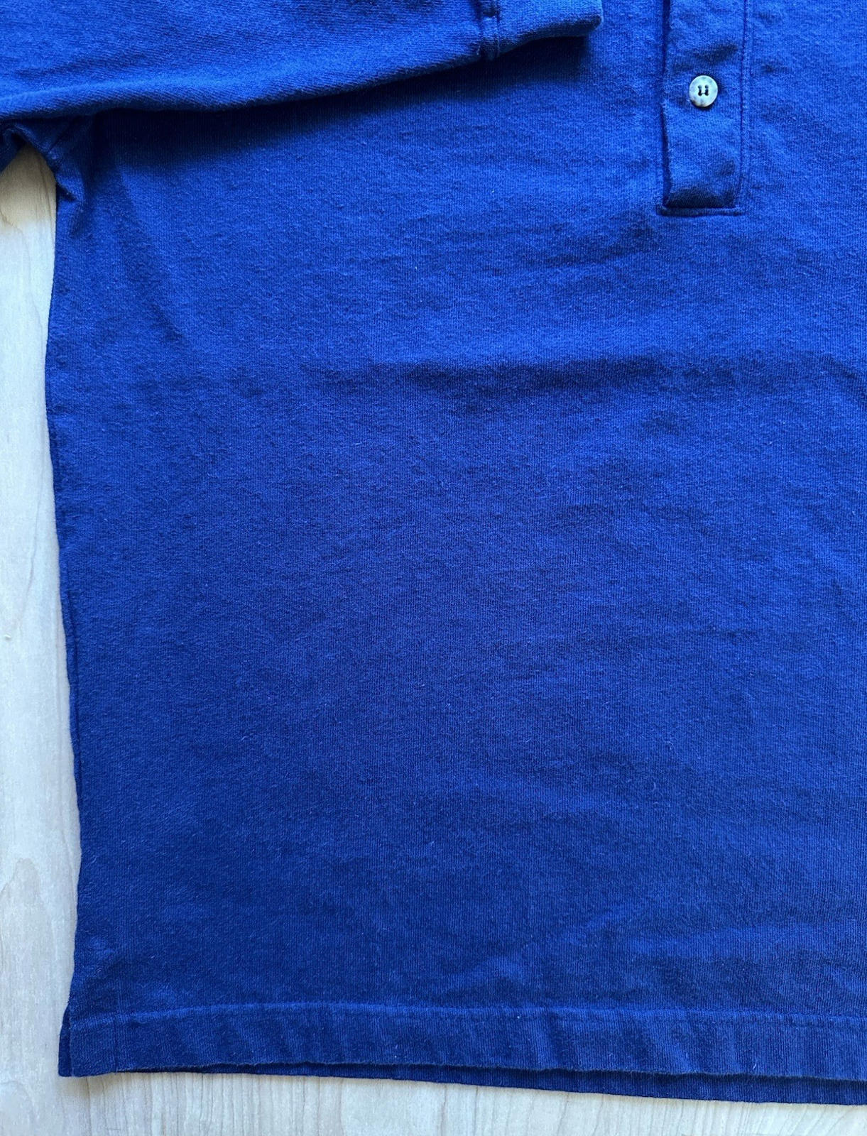 vintage 90's GAP blue HENLEY all cotton LONG SLEEVE size small RIBBED COLLAR
