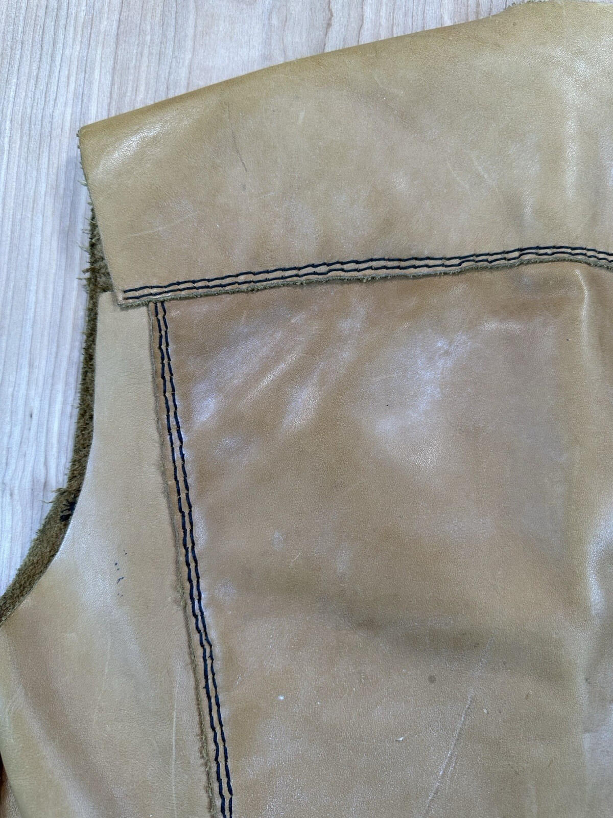 vintage 1970's LEATHER VEST handmade rough BIKER rocker STONER hippy BOHO