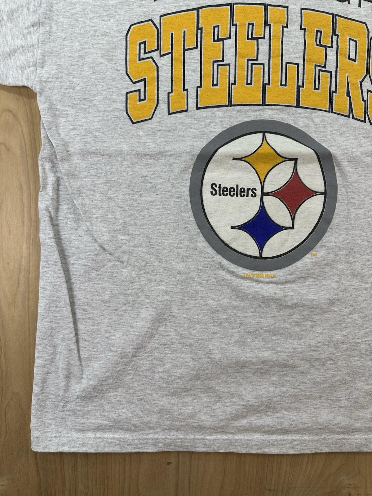 vintage 95 Pittsburgh STEELERS T SHIRT heavy duty all COTTON MILLER T usa made L