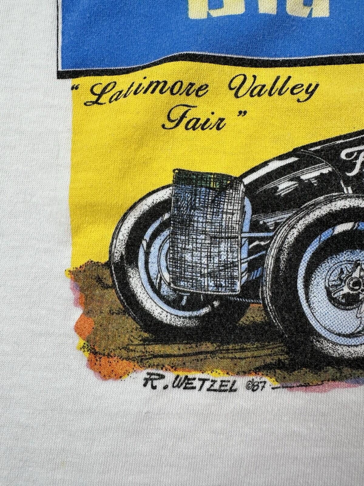 vintage 1987 R. WETZEL hot rod T SHIRT williams grove CARTOONS old timers RACING