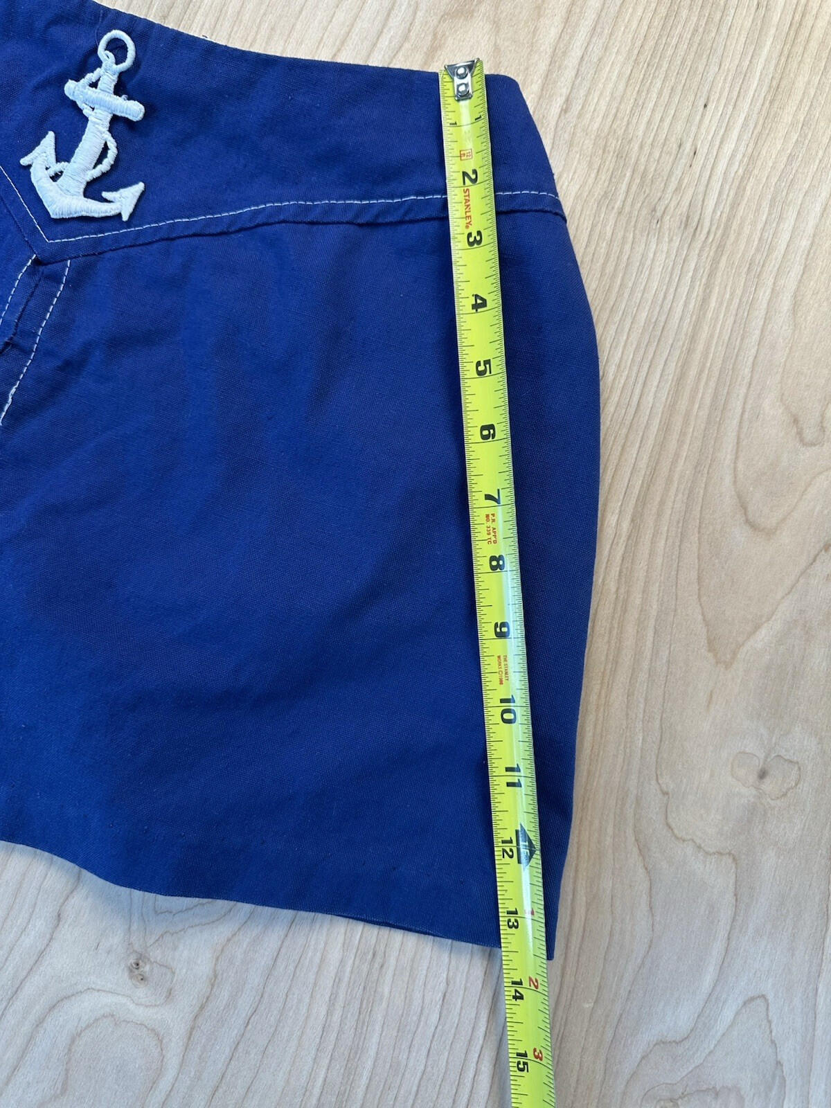 vintage 80's NAUTICAL blue ANCHOR embroidered SKORT/MINI DRESS 25" waist