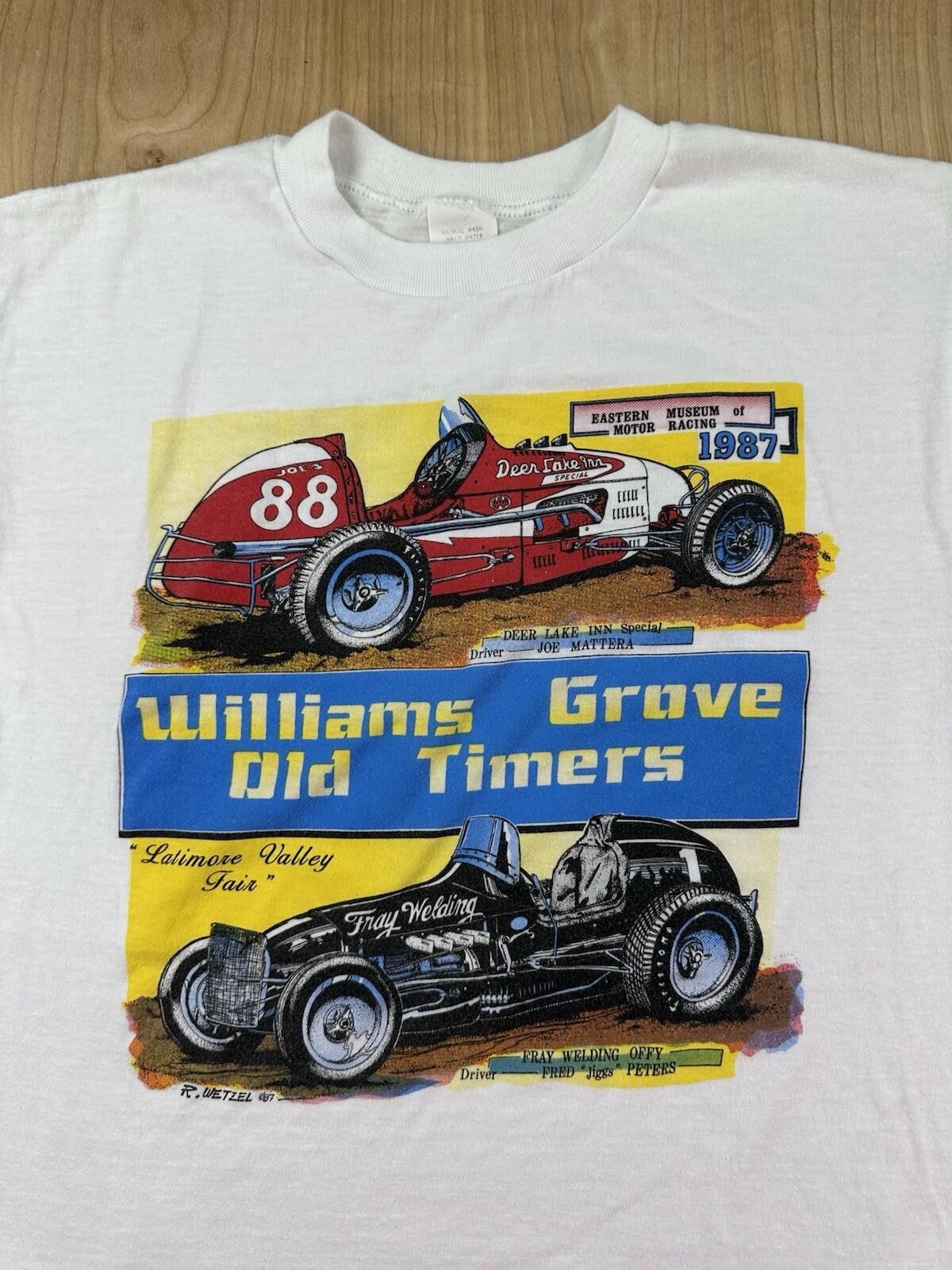 vintage 1987 R. WETZEL hot rod T SHIRT williams grove CARTOONS old timers RACING