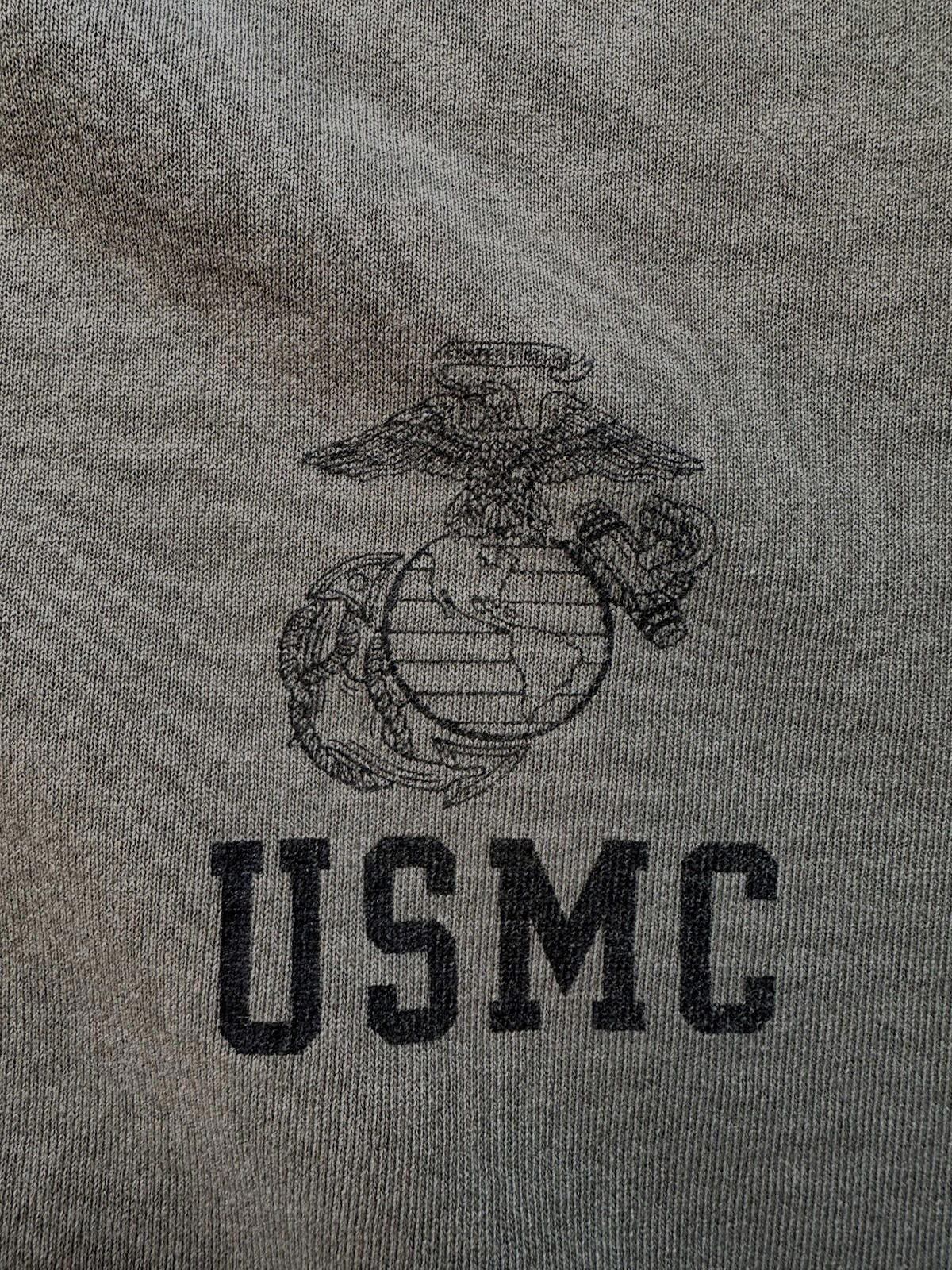 USMC Sweatshirt Mens L Marine Corps Military Crewneck Vintage 80s  sun FADED