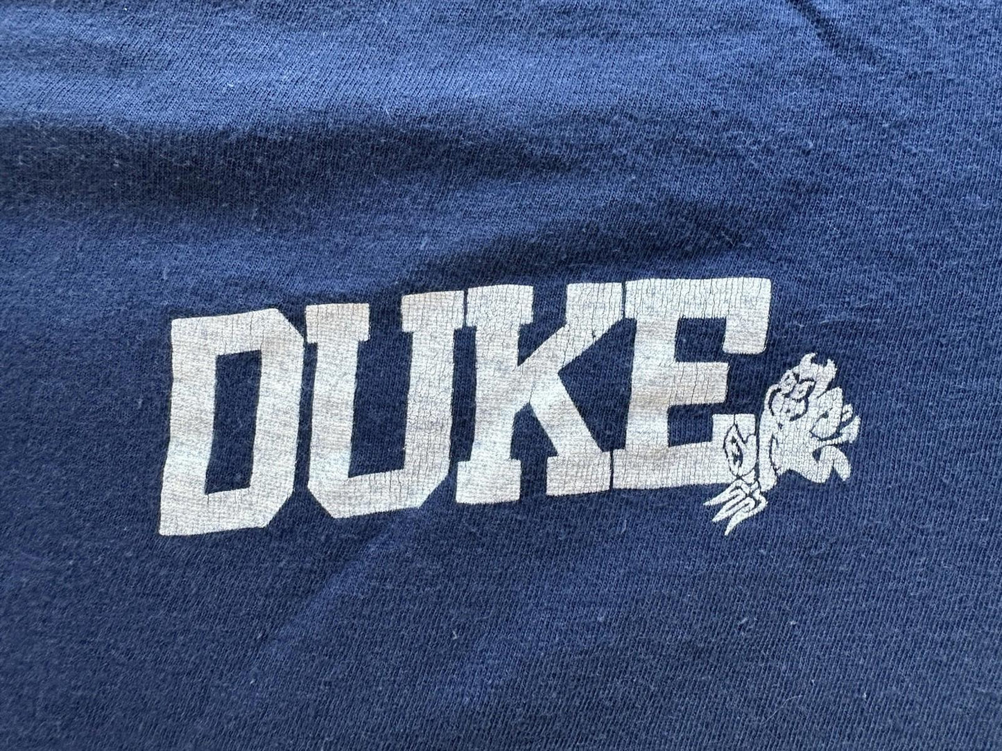 vintage 1984 DUKE UNIVERSITY fruit of the loom BLANK medium PUNK indie BLUE prep