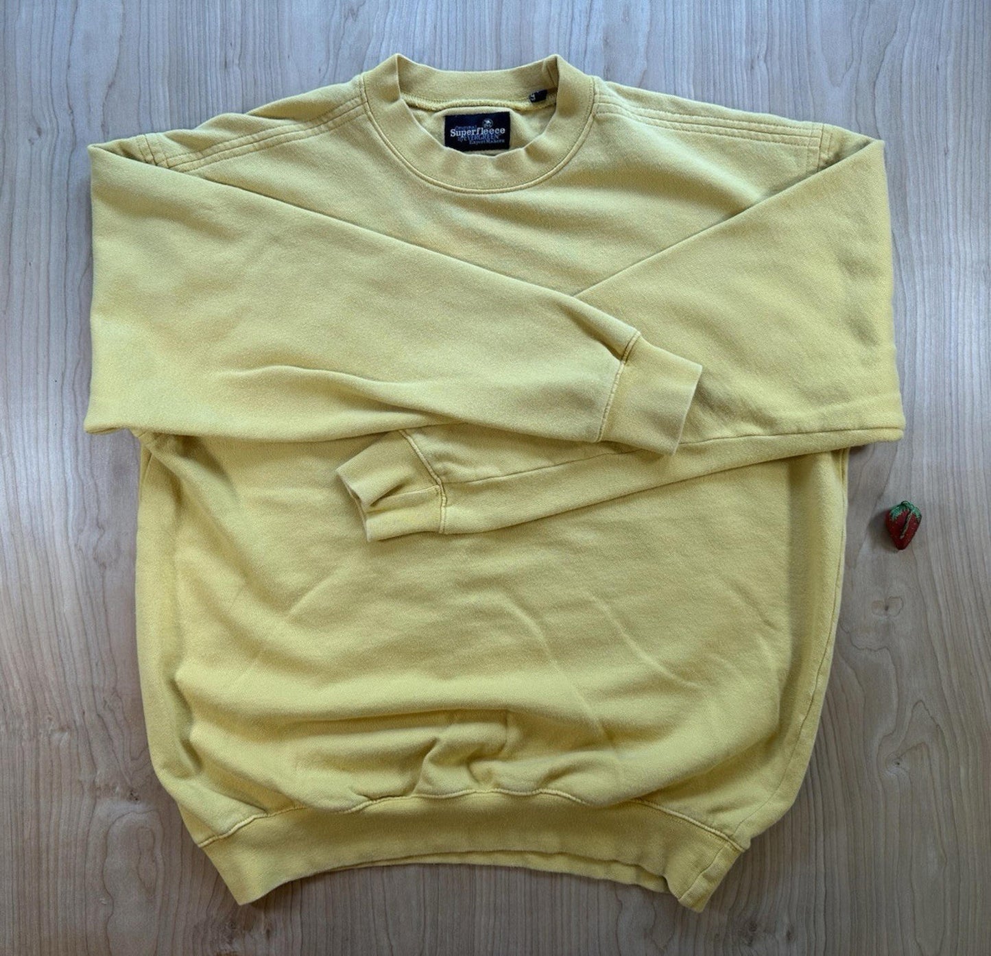 vintage 90's SUPERFLEECE by evergreen SWEATSHIRT yellow MEDIUM pullover SOFT