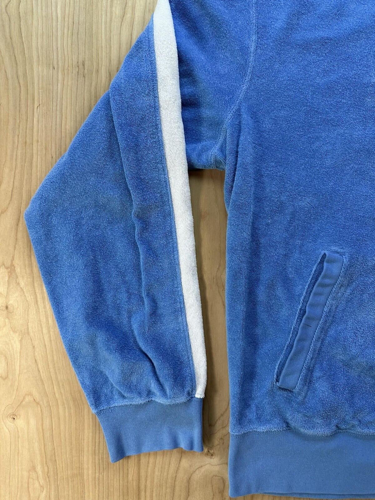 vintage 80's POLO RALPH LAUREN terry cloth ZIP UP SWEATSHIRT JACKET large STRIPE