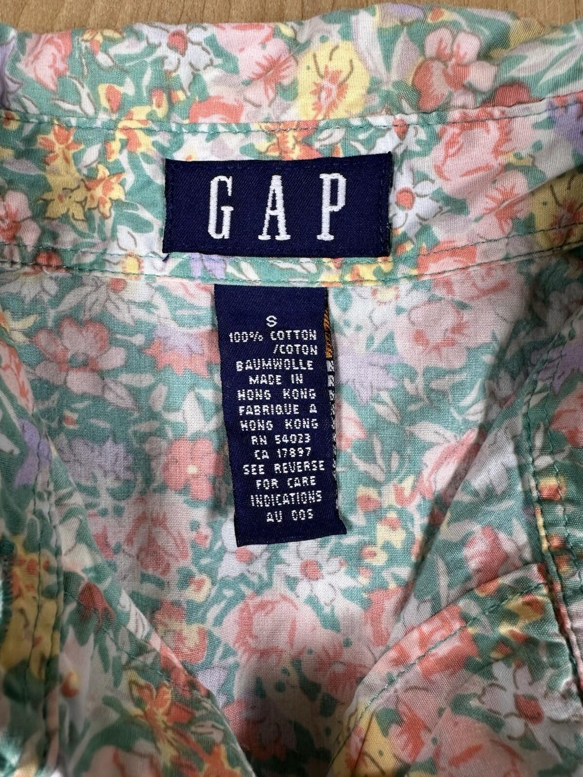 vintage 90's GAP floral BLOUSE lightweight COTTON small COUNTRY preppy BUTTON UP