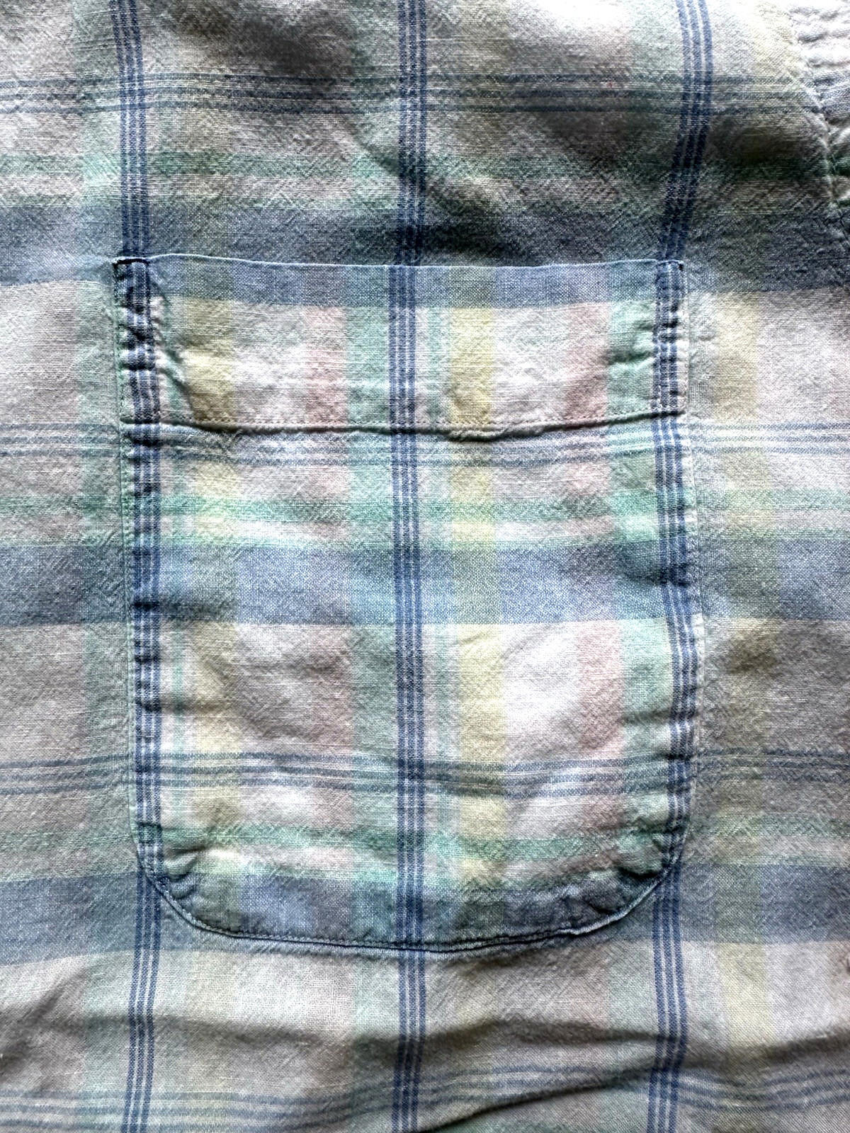 vintage 90's INDIAN MADRAS botton up SHORT SLEEVE large MARK FORE & STRIKE