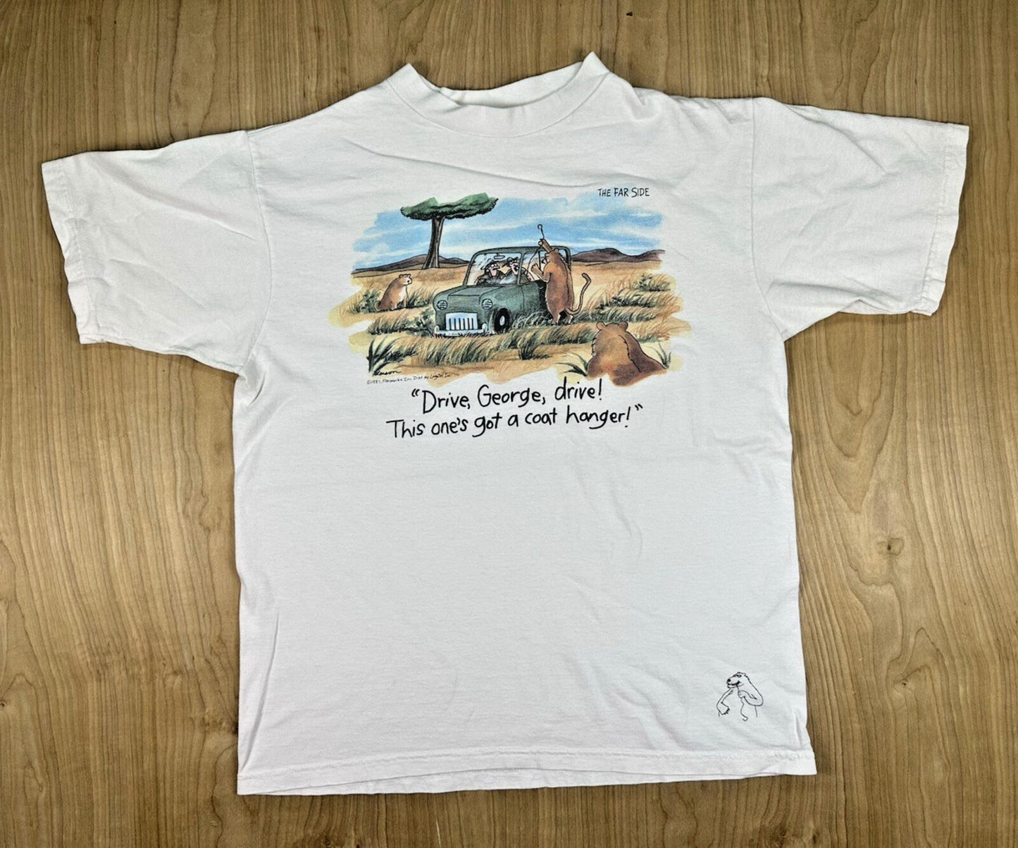 vintage 80's THE FAR SIDE t shirt Gary Larson LARGE comic COTTON