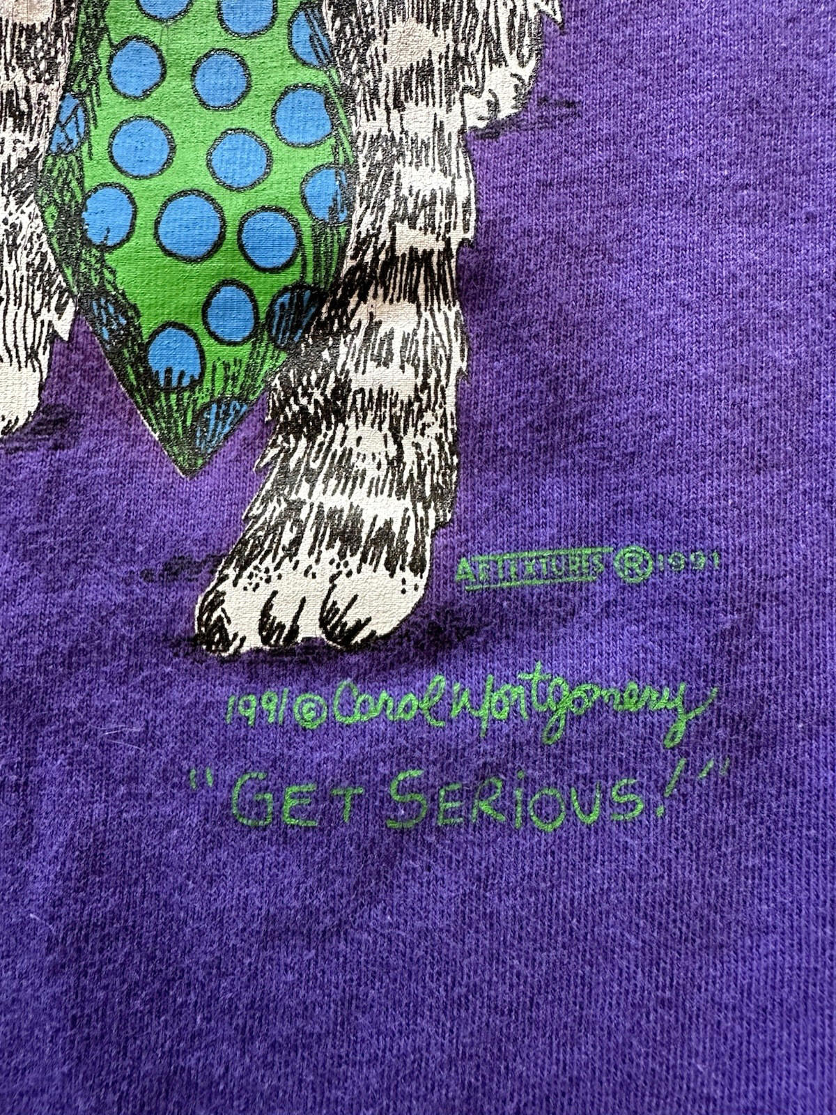 vintage 90's get serious CAT SHIRT three kitties in glasses and ties XL cartoon