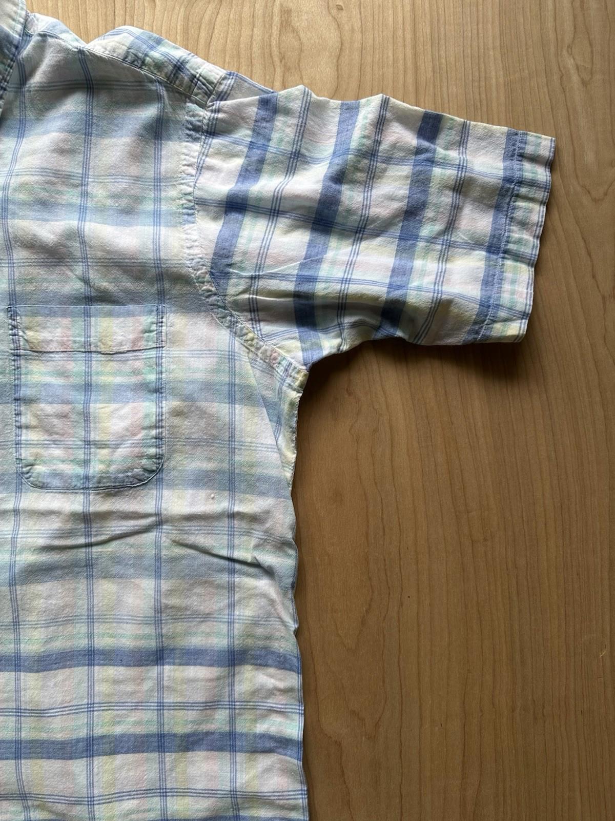 vintage 90's INDIAN MADRAS botton up SHORT SLEEVE large MARK FORE & STRIKE