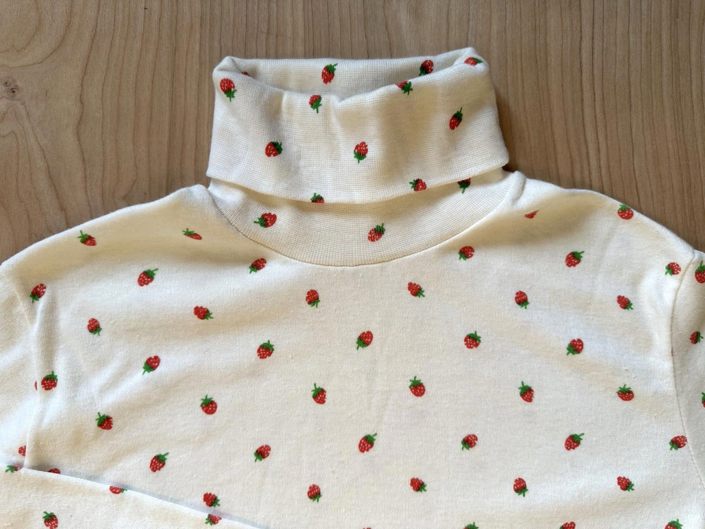 vintage 80's strawberries TURTLE NECK trousers up GIRLS mod LARGE new wave PREP