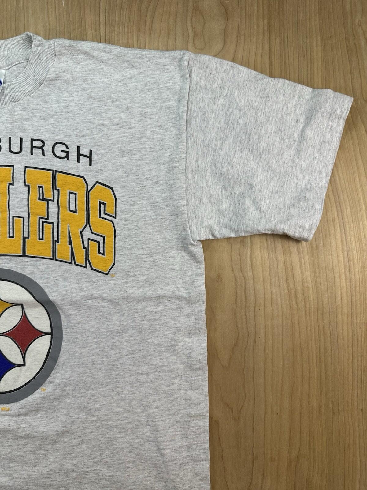 vintage 95 Pittsburgh STEELERS T SHIRT heavy duty all COTTON MILLER T usa made L