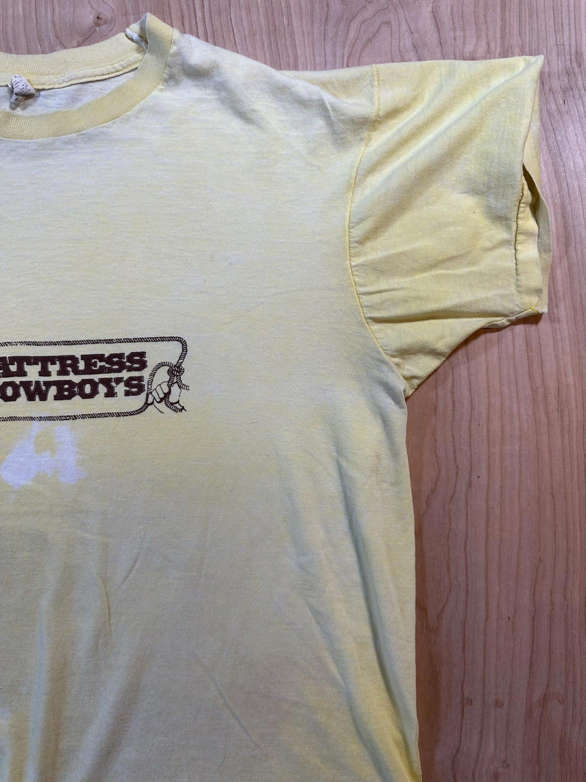 vintage 80's MATTRESS COWBOYS t shirt SCREEN STARS XL sun faded BLEACHED