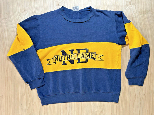 vintage 80's NOTRE DAME nutmeg mills SWEATSHIRT medium worn faded PREP hardcore