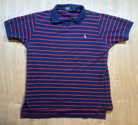 vintage 80's POLO RALPH LAUREN short sleeve RUGBY POLO shirt RARE collar LARGE