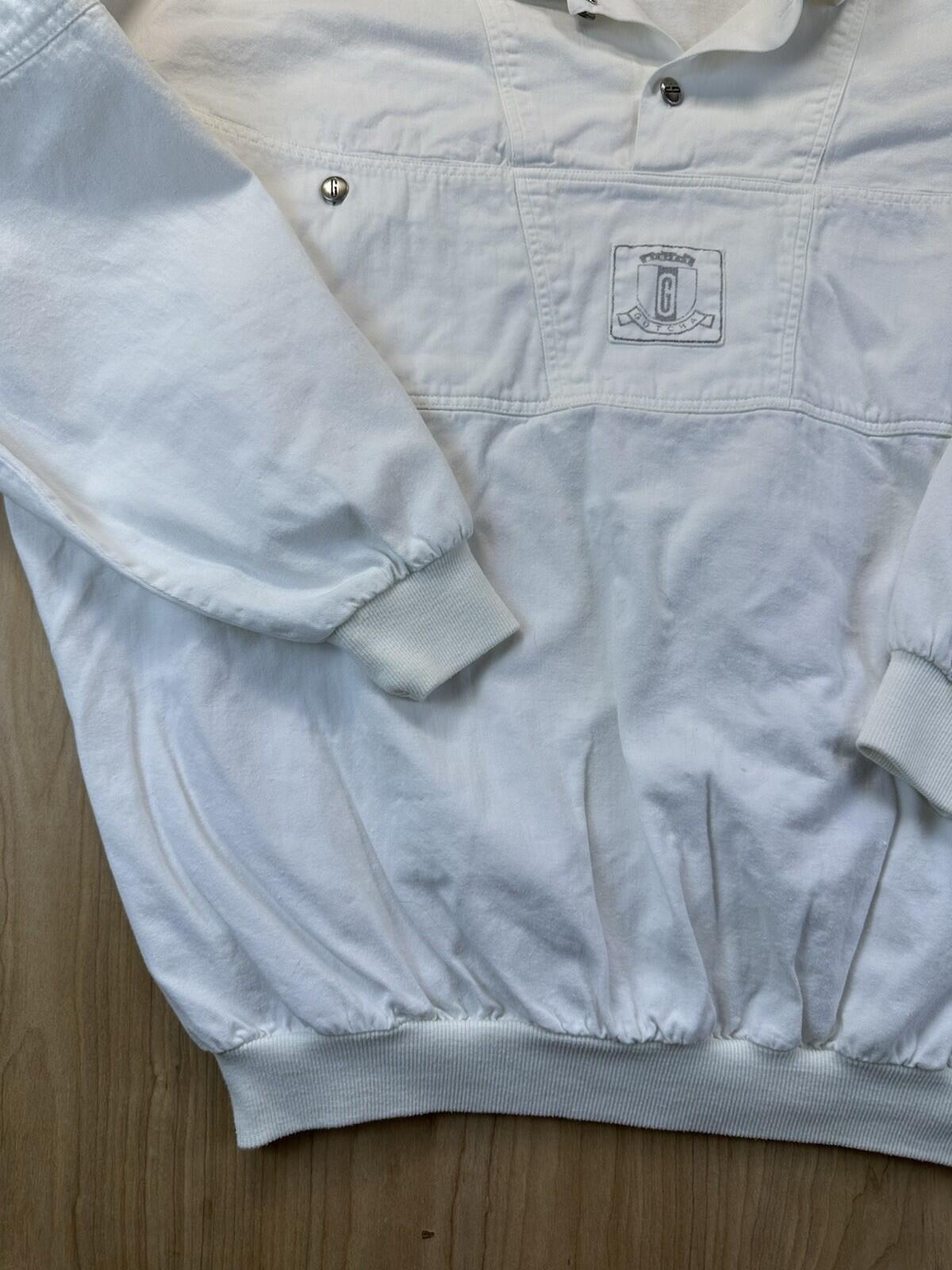 vintage 80's GOTCHA pop over WHITE baggy COTTON skater SURFING new wave LARGE