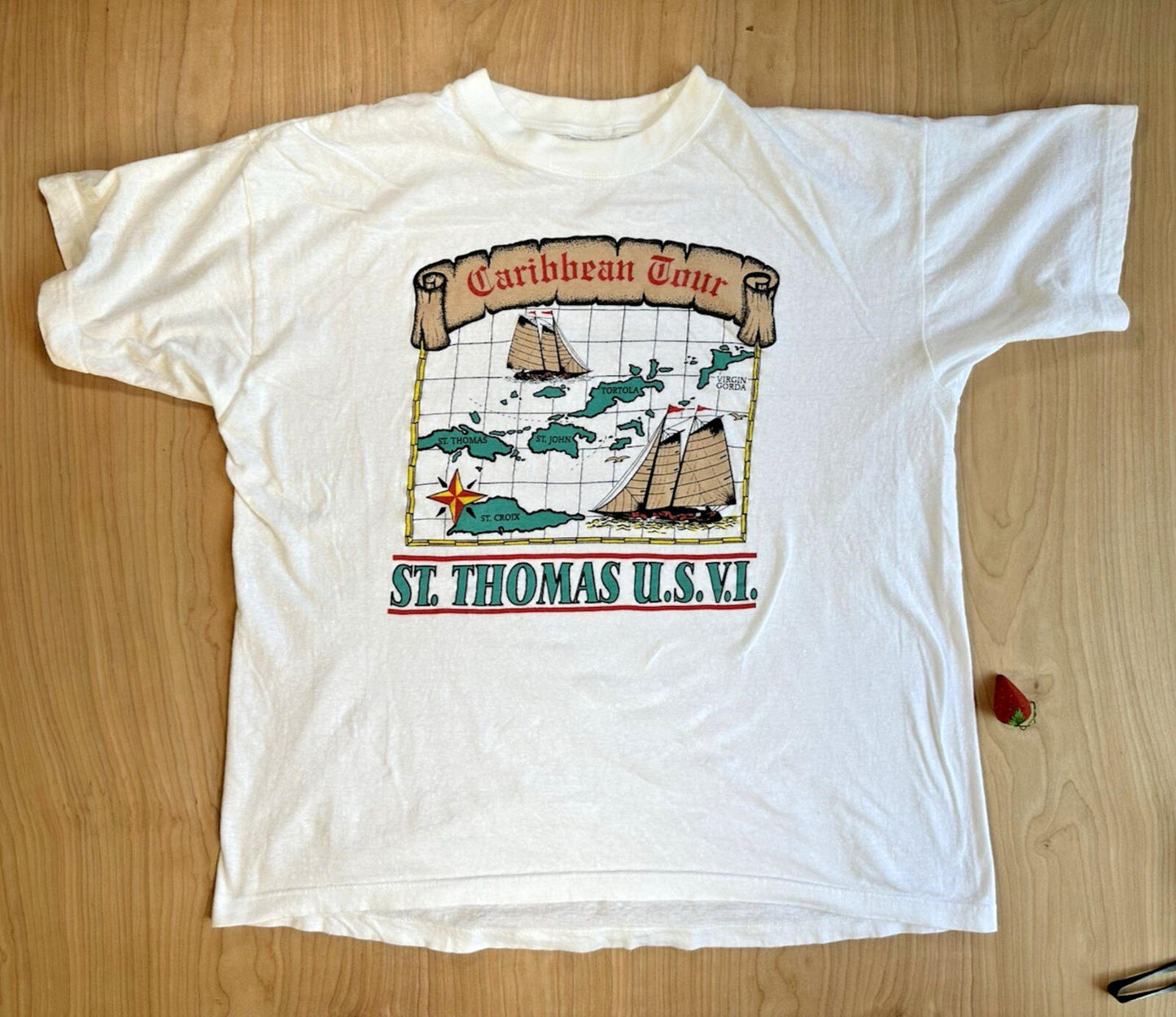 vintage CARIBBEAN TOUR shirt U.S. VIRGIN ISLANDS sailing PREP nautical