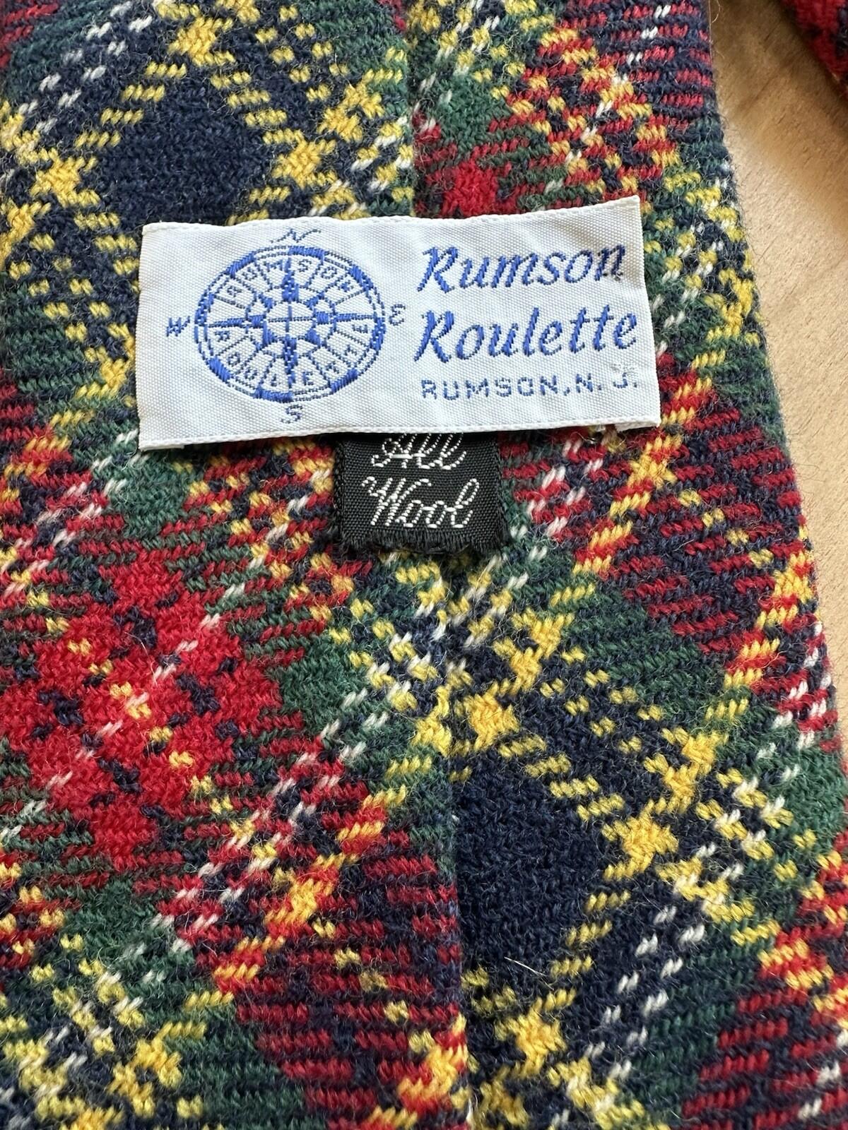vintage 1980 plaid wool tie BEAUTIFUL rumson roulette hand made preppy classic