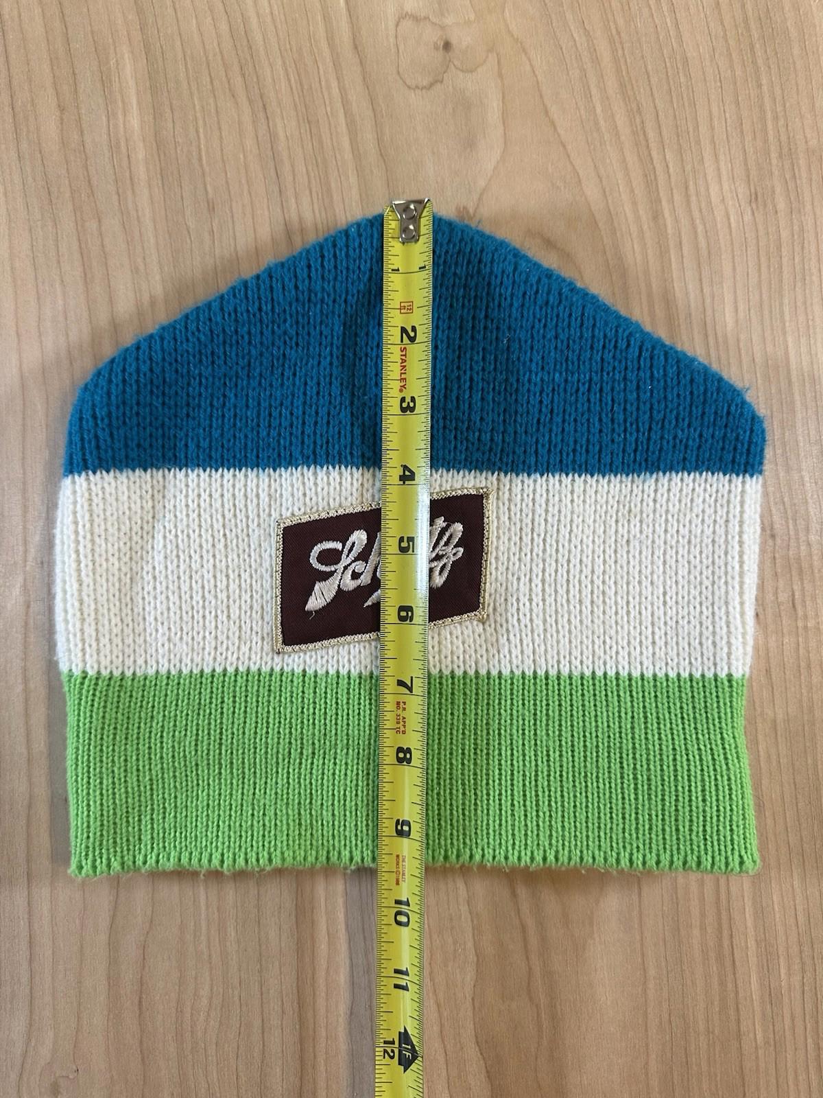 vintage 1980's SCHLITZ wool TOUKE hat POP PUNK patch BEER ski DOUBLE SIDED