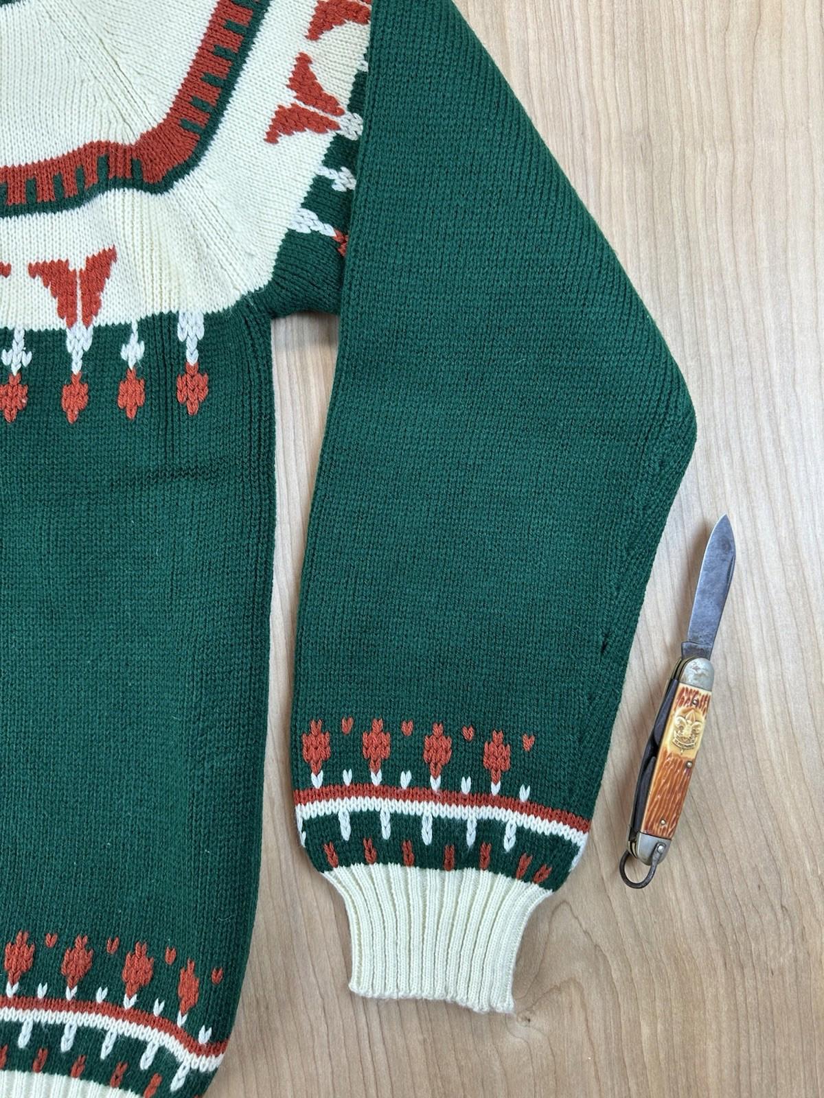 vintage 70's JCPENNY nordic FAIR ISLE fir label SWEATER large PREP gorp core