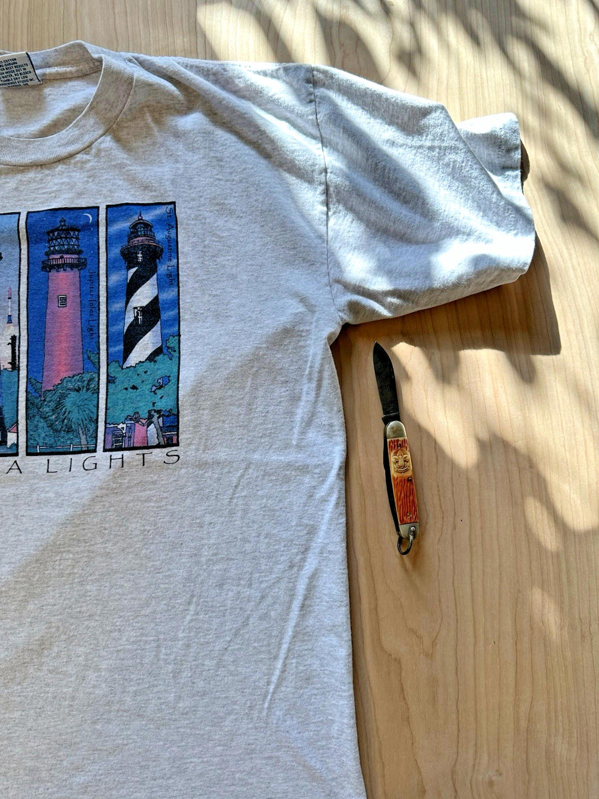 vintage 90's FLORIDA LIGHTHOUSE T SHIRT single stitch preppy LARGE nautical