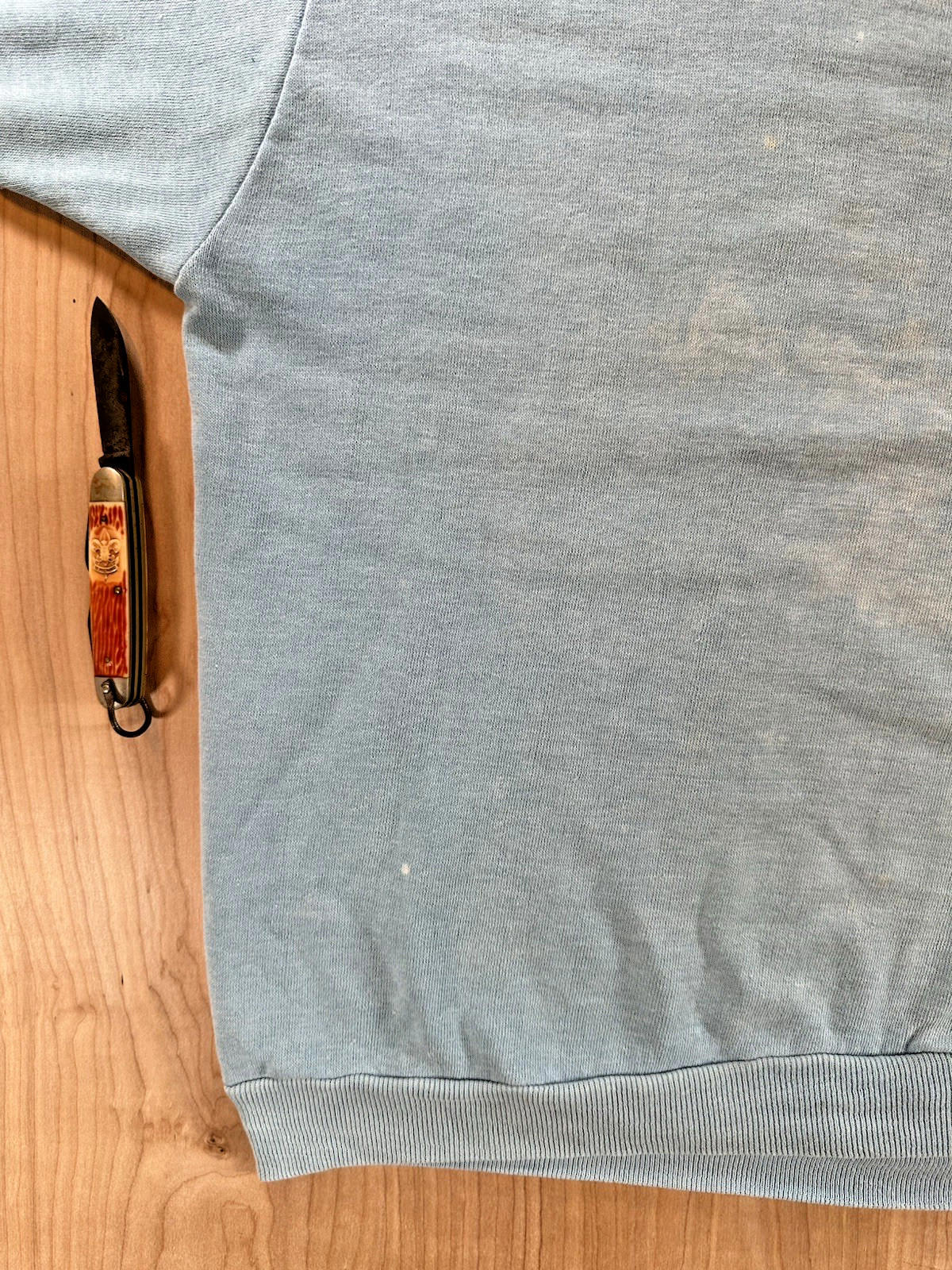 vintage 60's CRESLIN ringer SHORT SLEEVE SWEATSHIRT large FADED shredded PATINA
