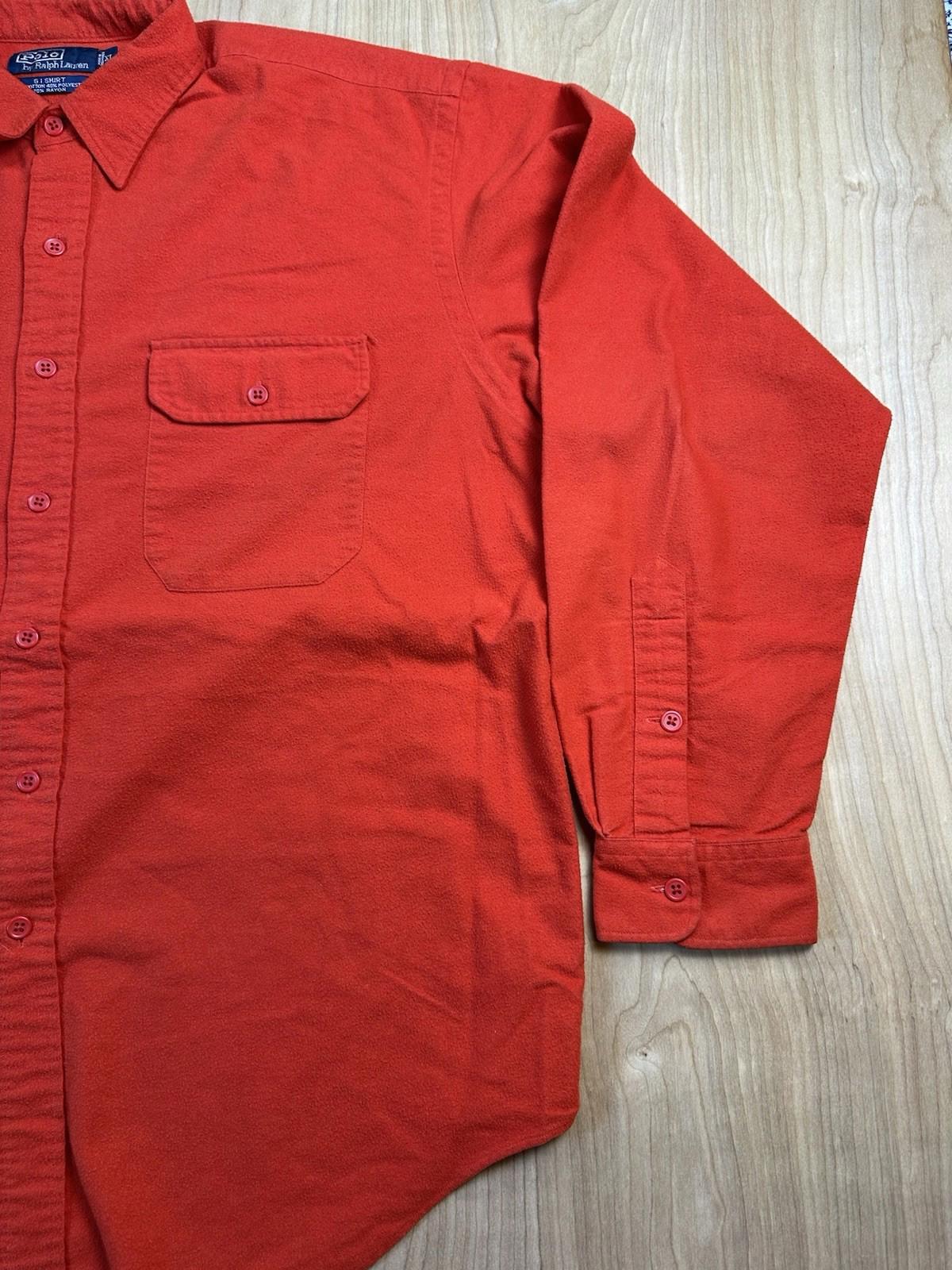 vintage 90's RALPH LAUREN polo G.I. SHIRT button down RED xtra large PREPPY gorp