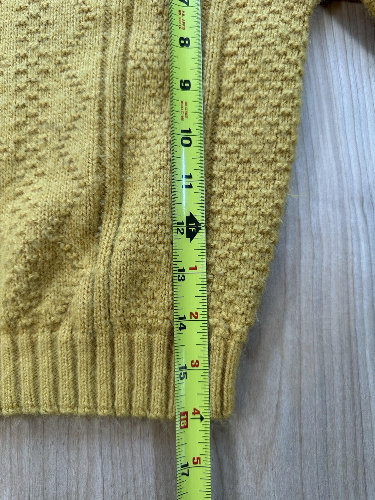 vintage kid size mustard yellow BOY SCOUT SWEATER mock neck home made 1970's