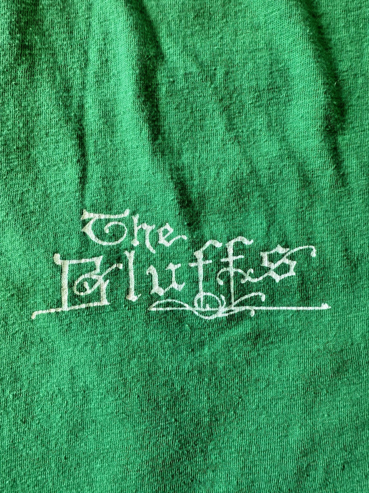 vintage SCREEN STARS 81-83 green LARGE the bluffs cool lettering logo