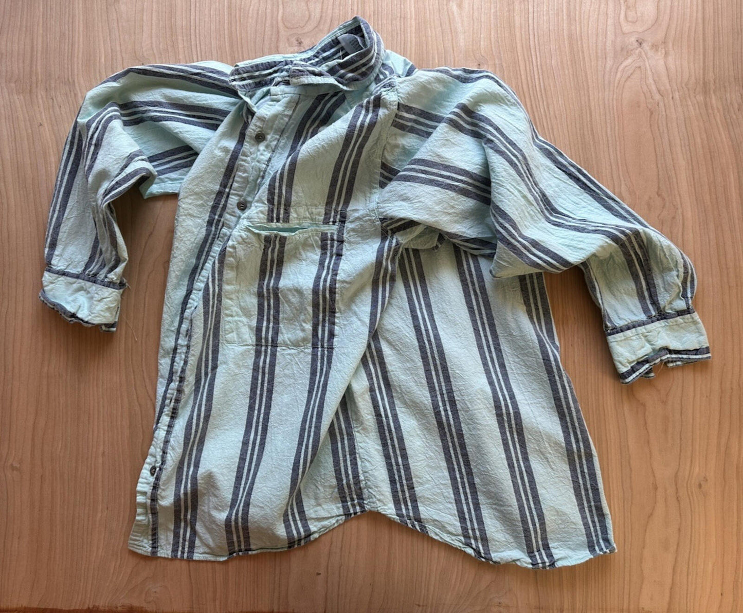 vintage SANTANA COLLECTION western BUTTON UP teal stripe LONG SLEEVE medium