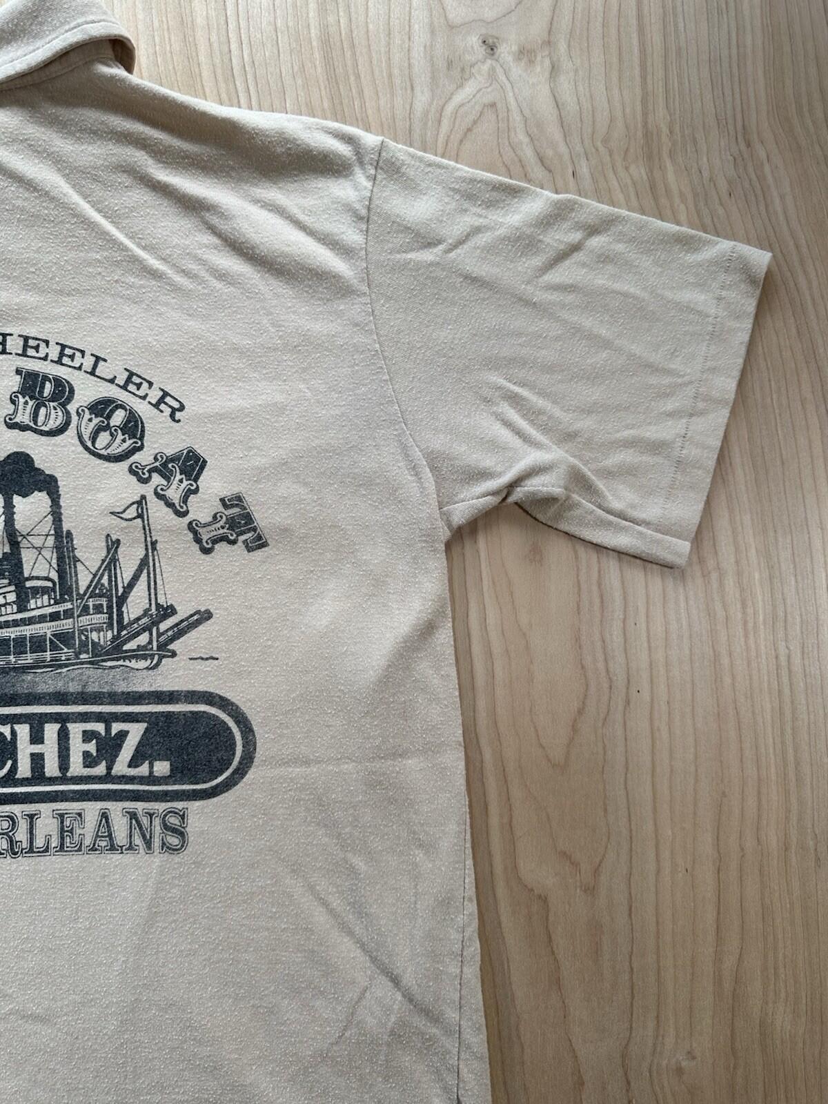 vintage 70's STEAMBOAT shirt NEW ORLEANS natchez LARGE pocket 2 sided RARE