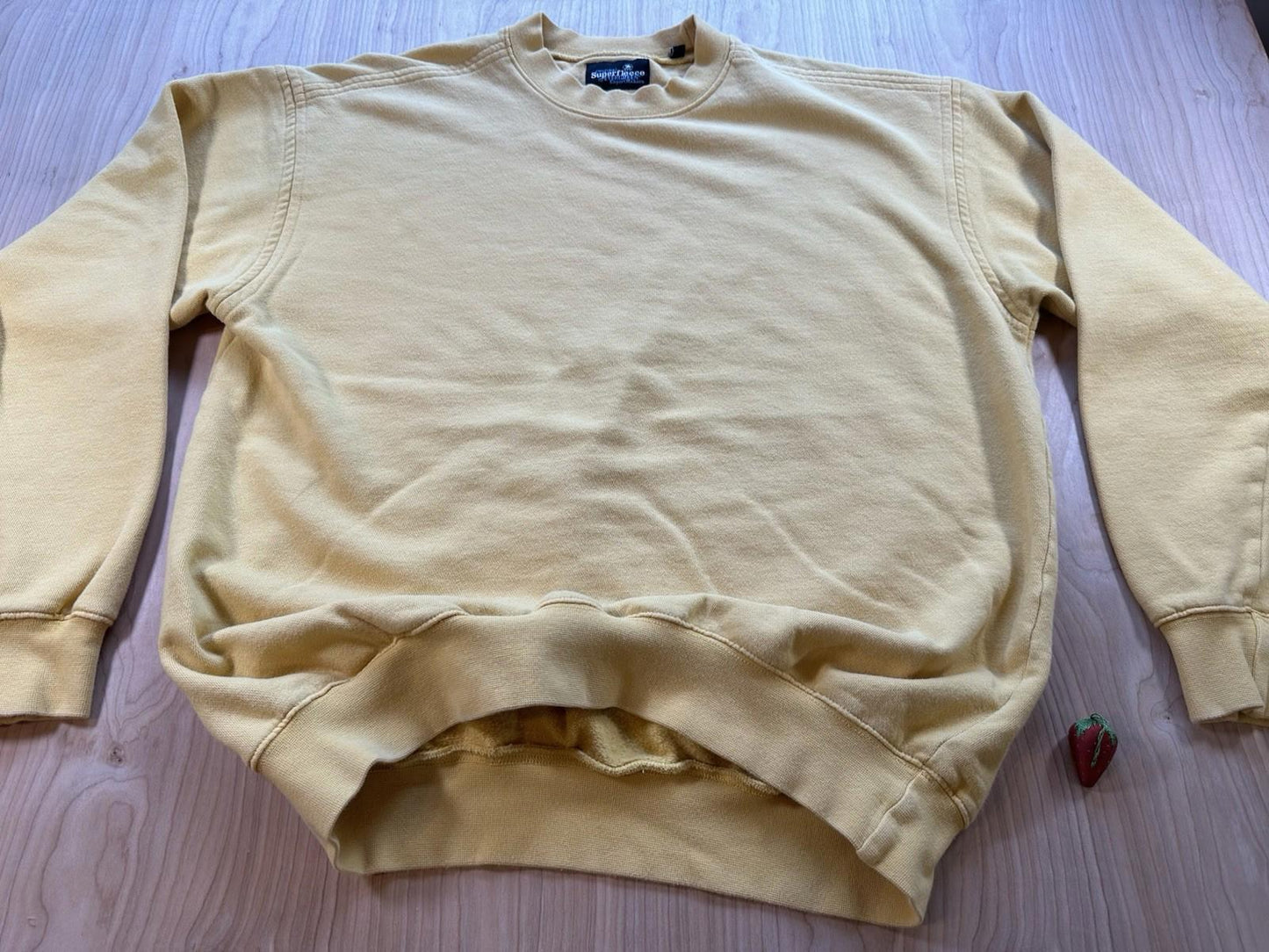 vintage 90's SUPERFLEECE by evergreen SWEATSHIRT yellow MEDIUM pullover SOFT