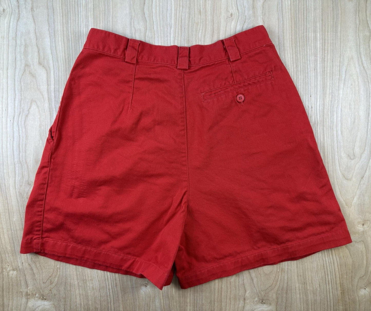 vintage 80's ESPRIT red pleated SHORTS all COTTON size 11/12 preppy NEW WAVE