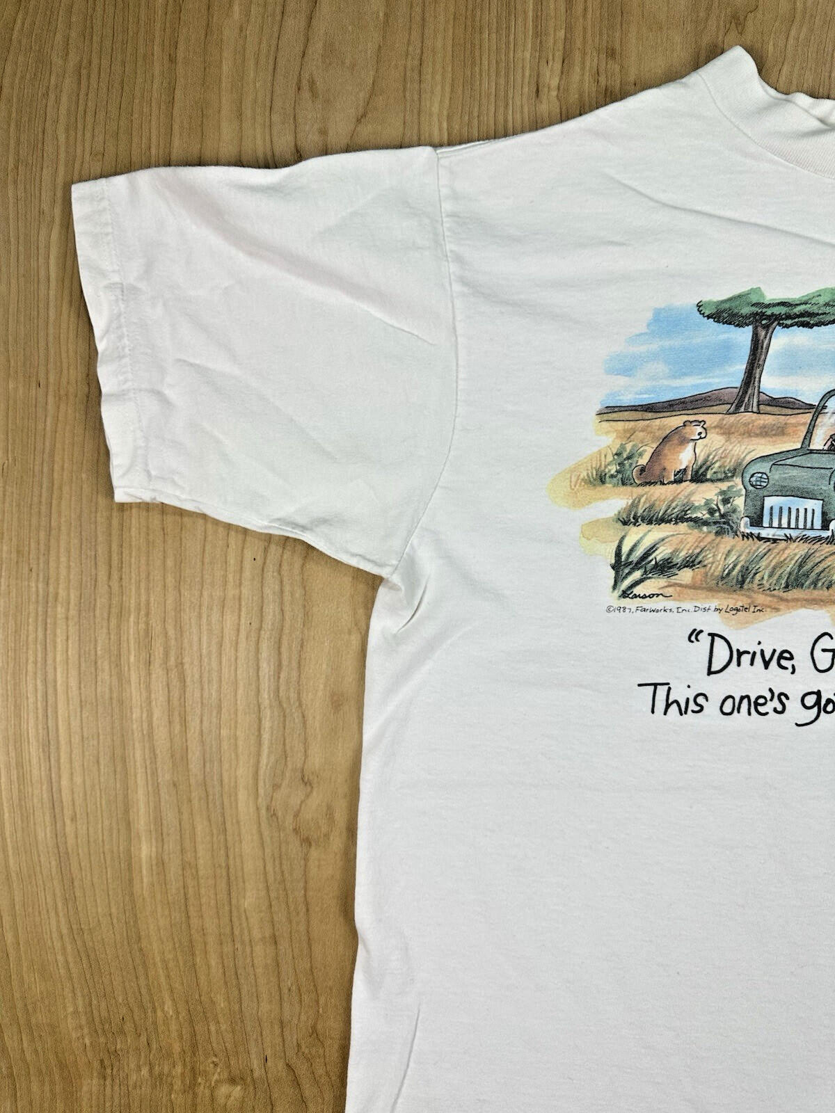 vintage 80's THE FAR SIDE t shirt Gary Larson LARGE comic COTTON