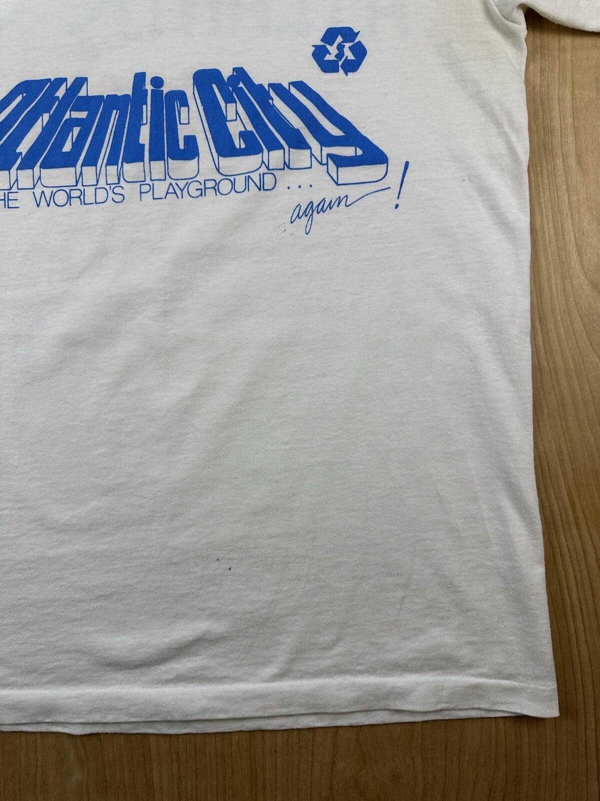 vintage 80's ATLANTIC CITY t shirt KEEP A.C. CLEAN size MEDIUM new jersey