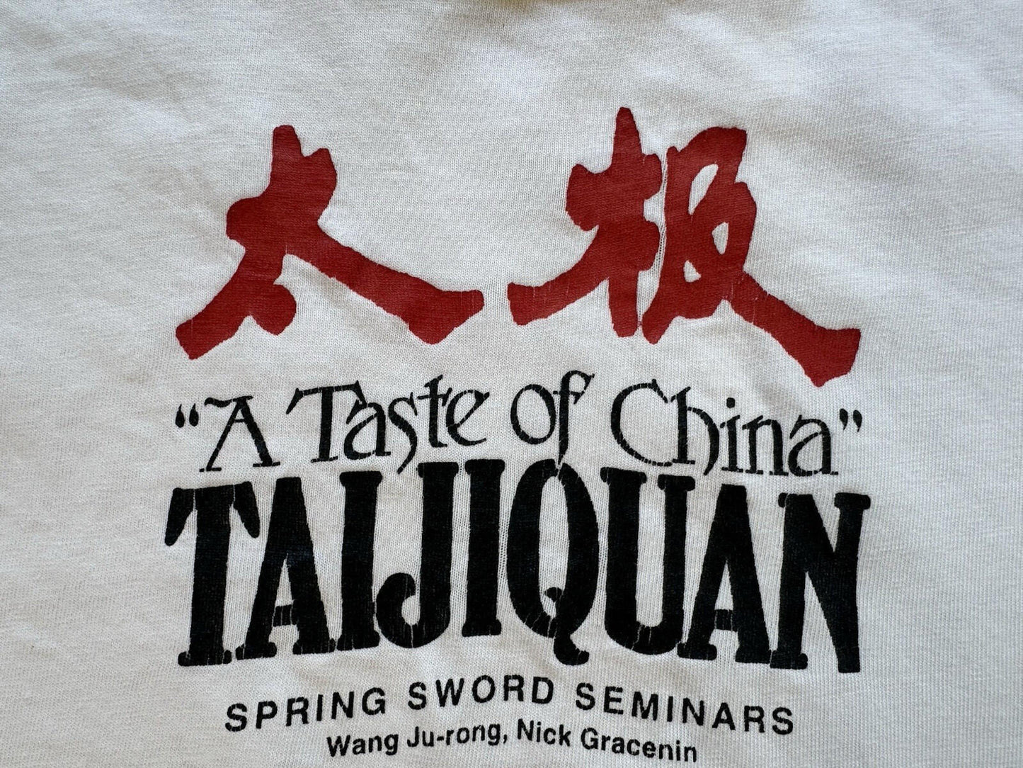 vintage 1997 TAIJIQUAN tai chi retreat T SHIRT hanes BEEFY T medium DAO swords