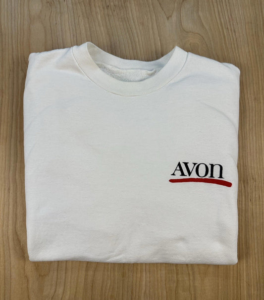 vintage 80's AVON sweatshirt MEDIUM white WOMANS prep PUNKY normcore