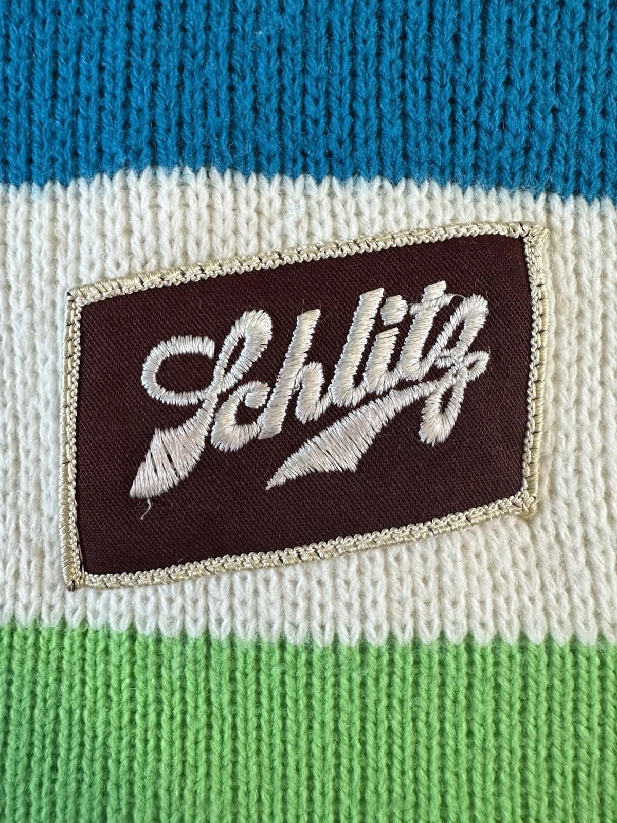 vintage 1980's SCHLITZ wool TOUKE hat POP PUNK patch BEER ski DOUBLE SIDED